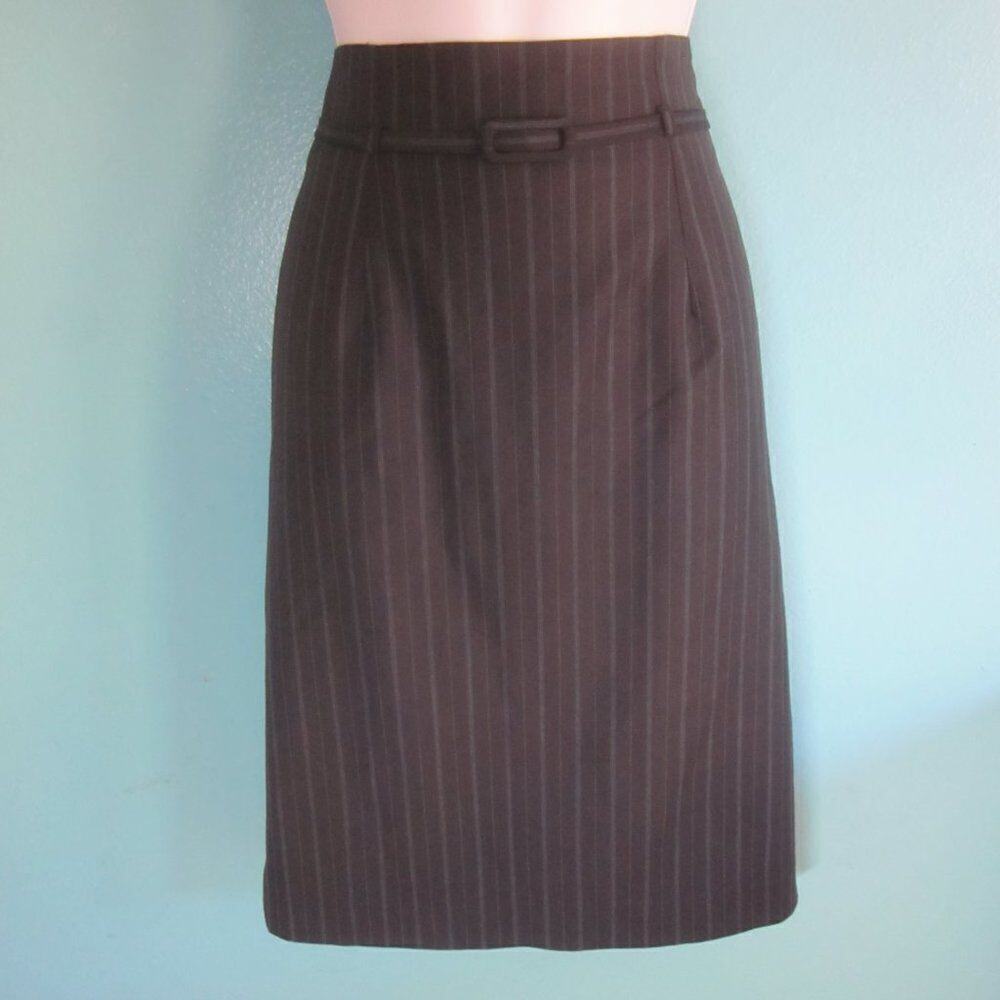 Classiques Entier Womens Sz 6 Classic Career Pinstripe Skirt Wool Blend Stretch